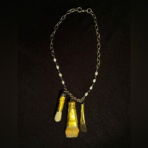 Paintbrush Assemblage Reclaimed Recycled Wearable Art Necklace
